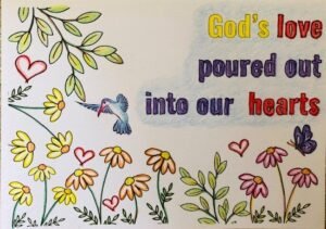 Coloured example of free scripture card