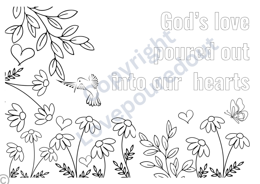 God’s Love Poured Out Colouring Card – FREE!